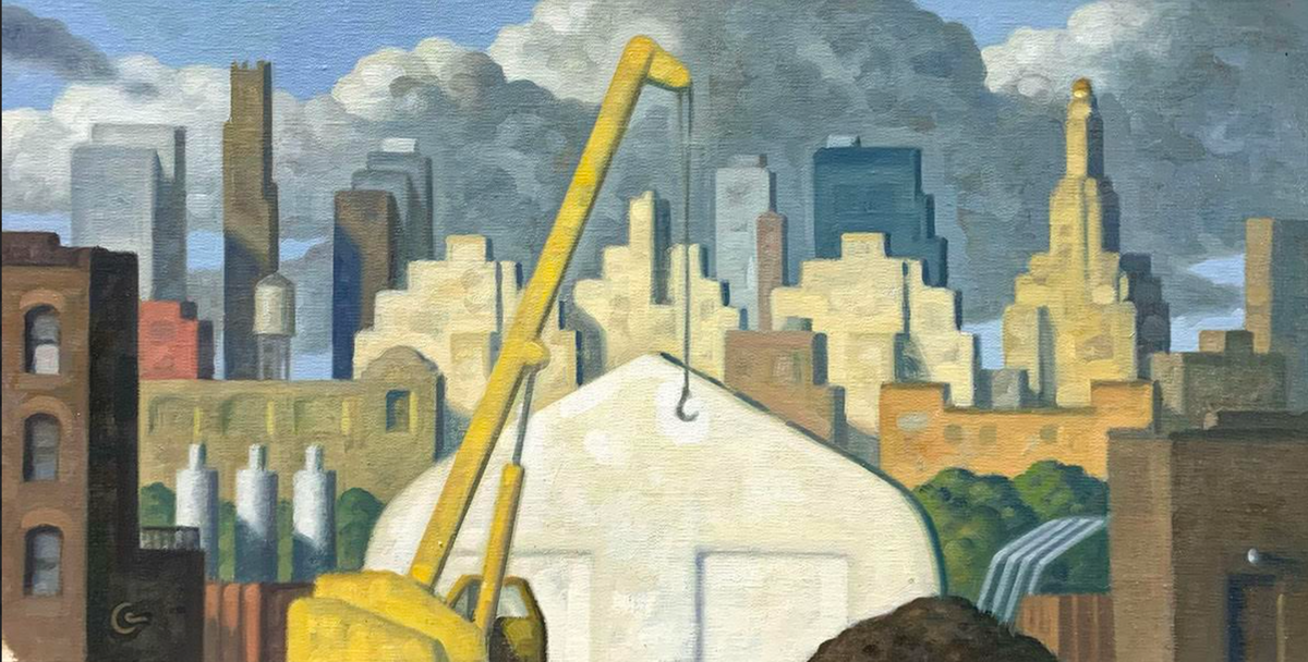 Construction Tent, Sackett, panorama by Robert Goldstrom