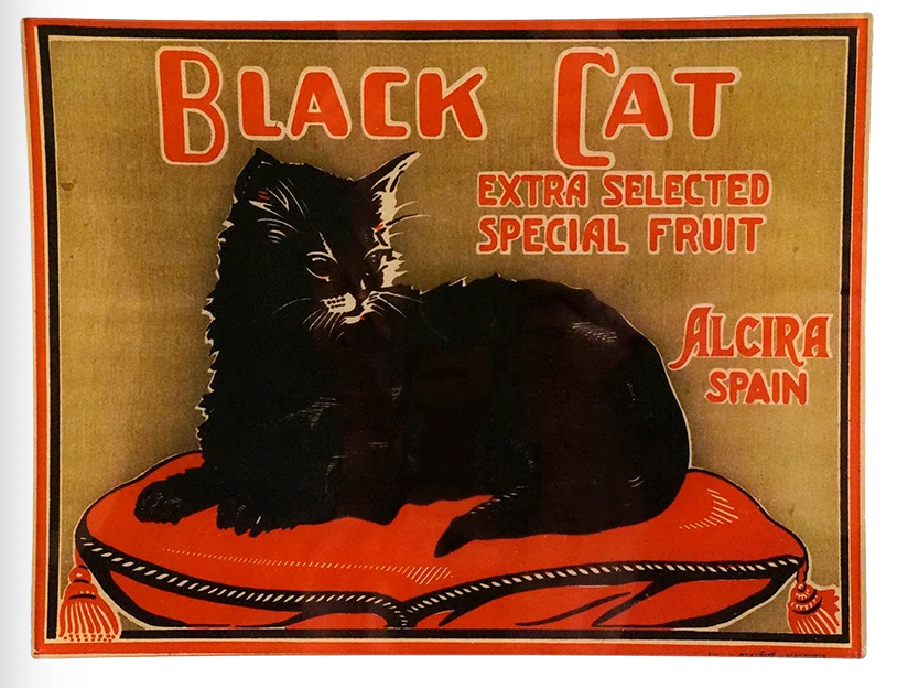 John Derian | Black Cat Alcira Spain 8 x 10.5" Rect. Tray
