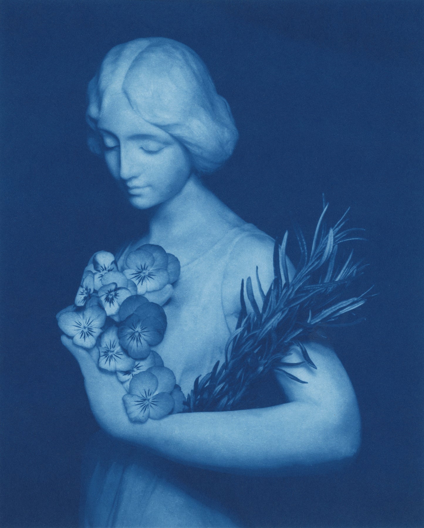 Ophelia with Pansies and Rosemary, Framed by David Sokosh