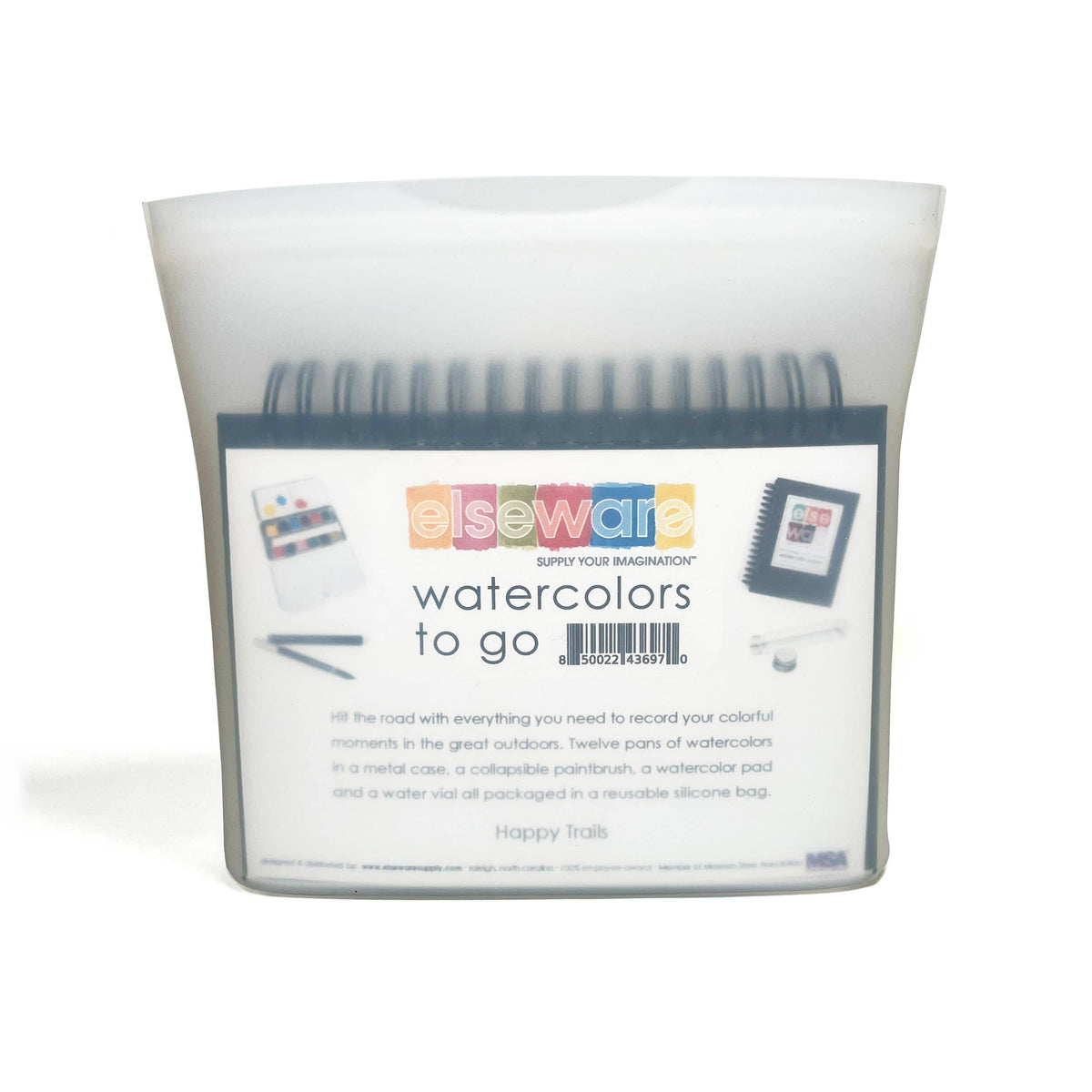ELSEWHERE |Watercolor To Go Kit - Portable, Travel-Friendly - 12 Colors