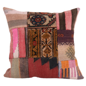 Hand Embroidery Patchwork Kilim Rug Pillow