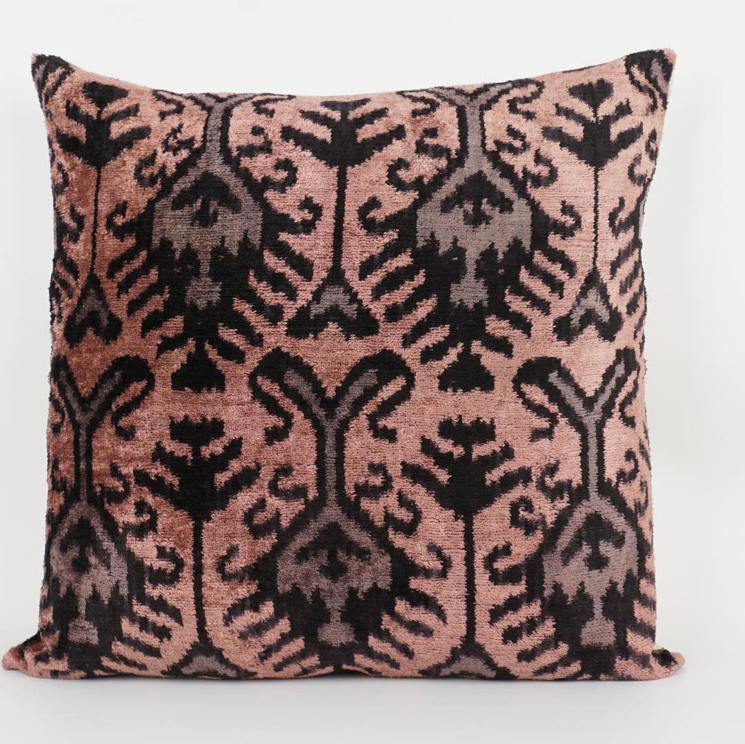 Handmade Ikat Silk/Velvet Pillow | 20" x 20"