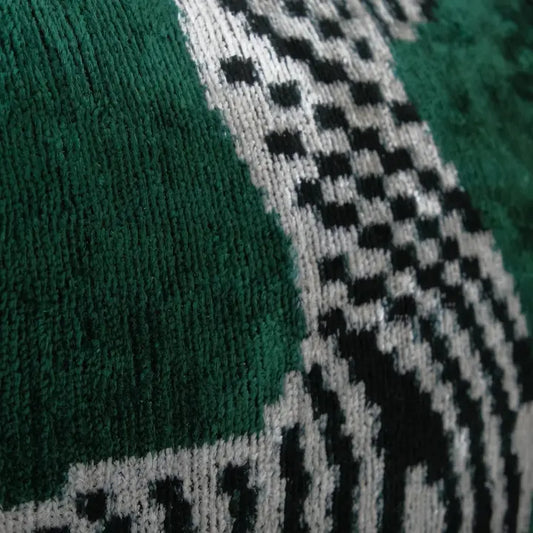 Zebra patterned Silk Ikat Velvet Pillow | 16" x 24"