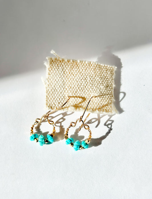 DEBBIE FISHER | Turquoise & Gold Filled Earrings
