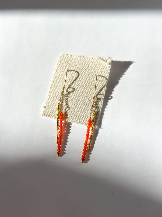 DEBBIE FISHER | Carnelian and Gold Vermeil Bead Earrings
