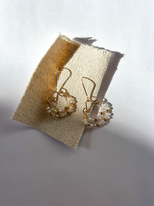 DEBBIE FISHER | Earrings of Clear Quartz and Gold Vermeil Beads