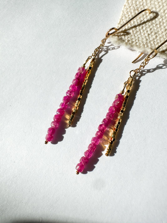 DEBBIE FISHER | Ruby and Gold Vermeil Bead Earrings