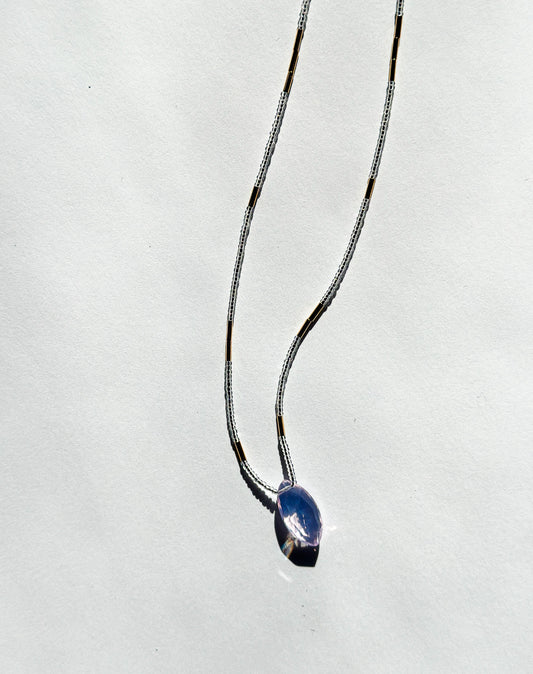 DEBBIE FISHER | Necklace of Quartz, Clear Seed, and Gold Vermeil Beads