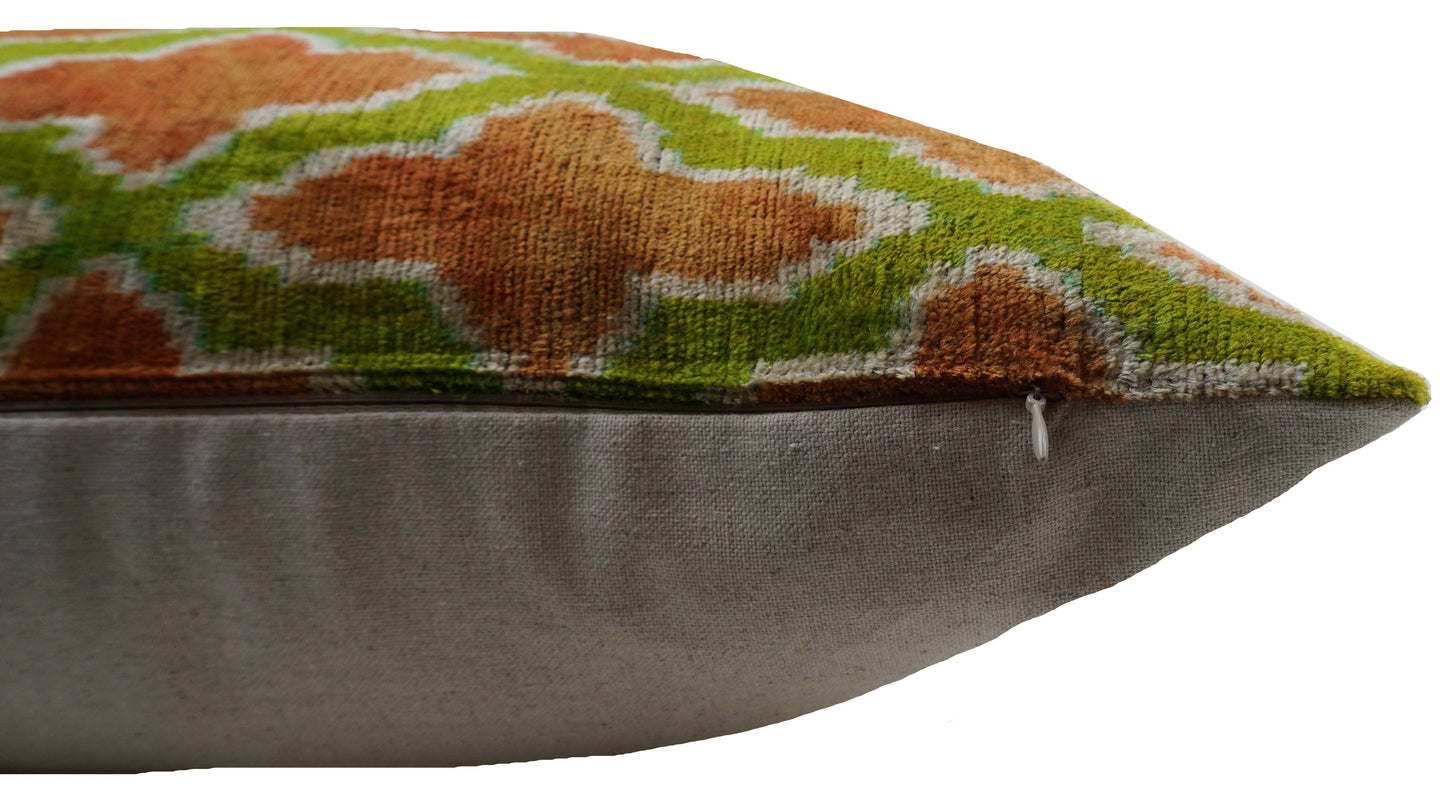 HANDMADE IKAT SILK/VELVET PILLOWCASE | 24" x 24"