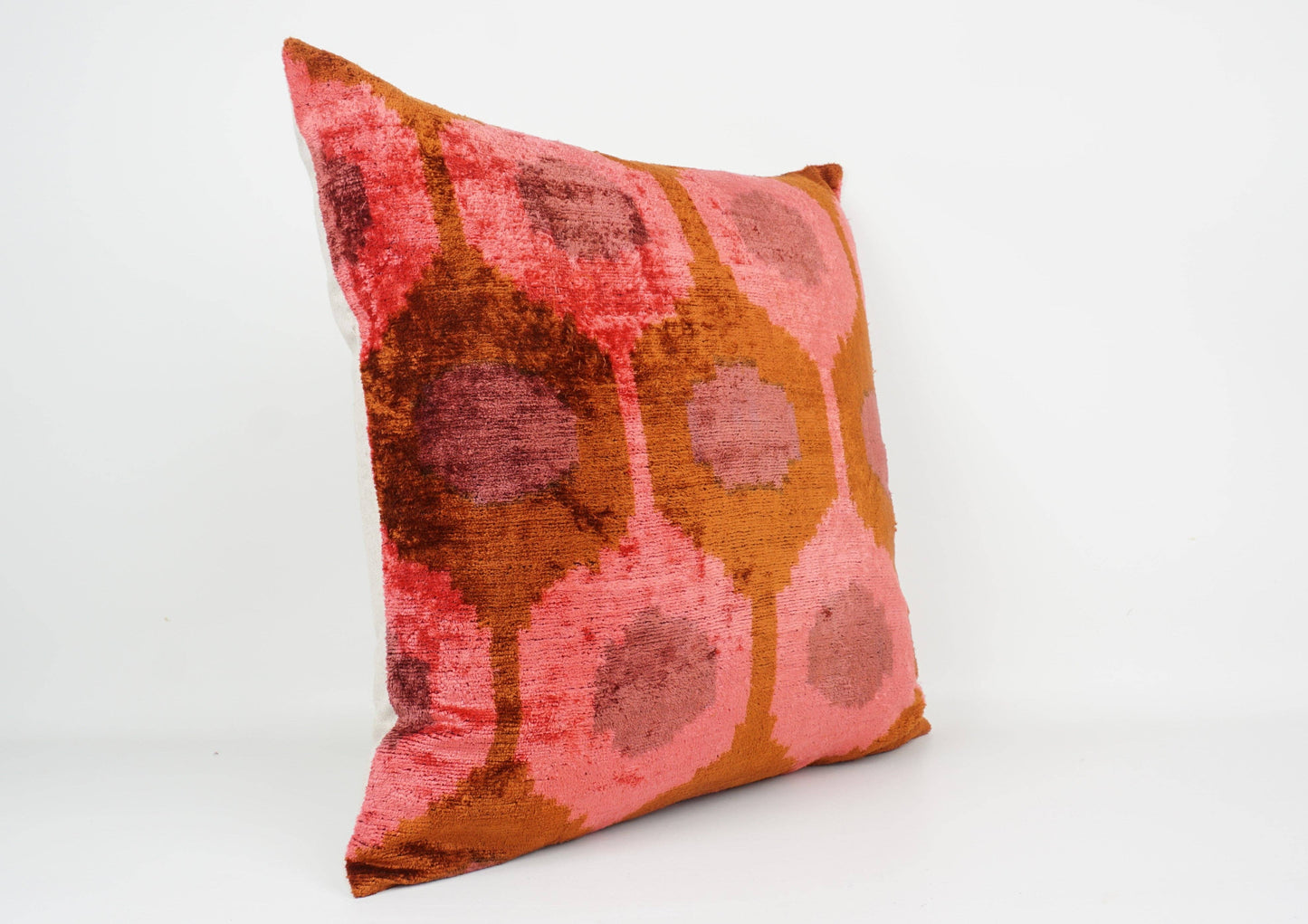 HANDMADE IKAT SILK/VELVET PILLOW | 20" x 20"