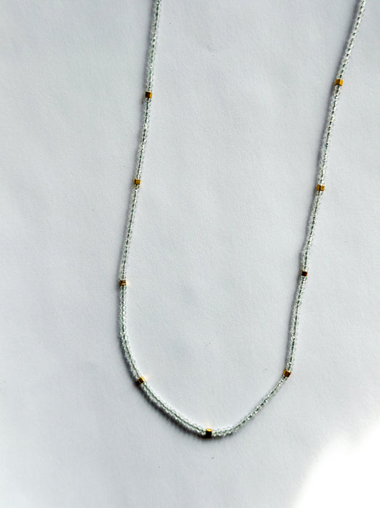 DEBBIE FISHER | Wrap Necklace of Clear Quartz and Gold Vermeil Beads