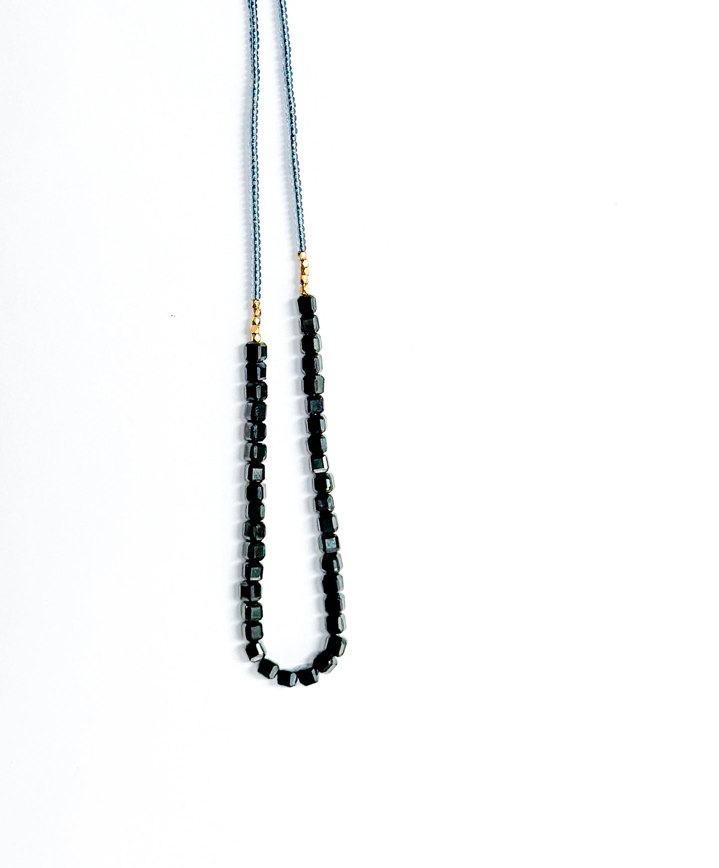 DEBBIE FISHER | Necklace of Black Spinel, Black Seed and Gold Vermeil Beads