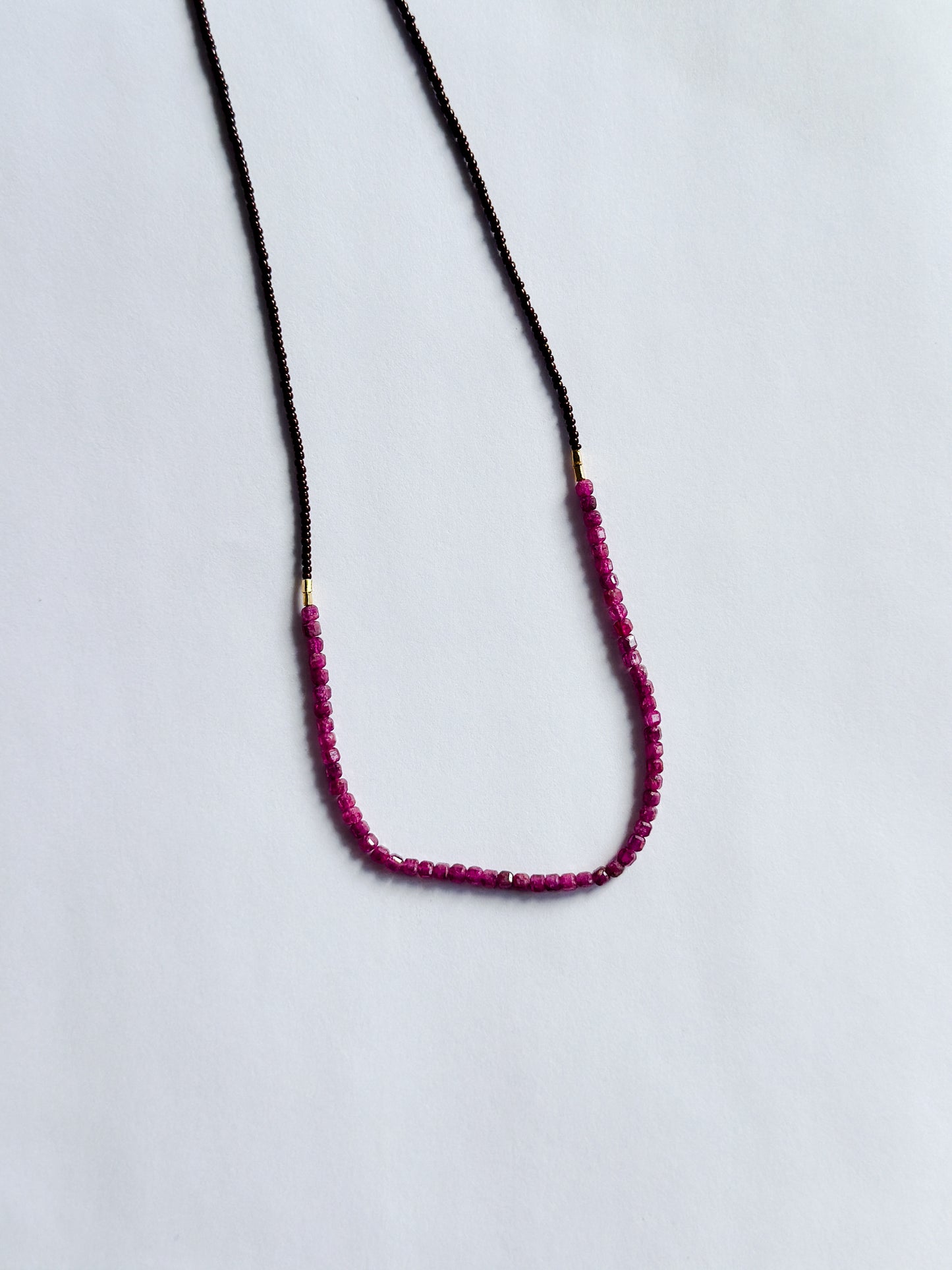 DEBBIE FISHER | Necklace of Ruby, Seed and Gold Vermeil Beads