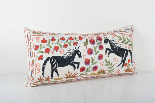 Tashkent Suzani Animal Bedding Pillow | 18" x 38"