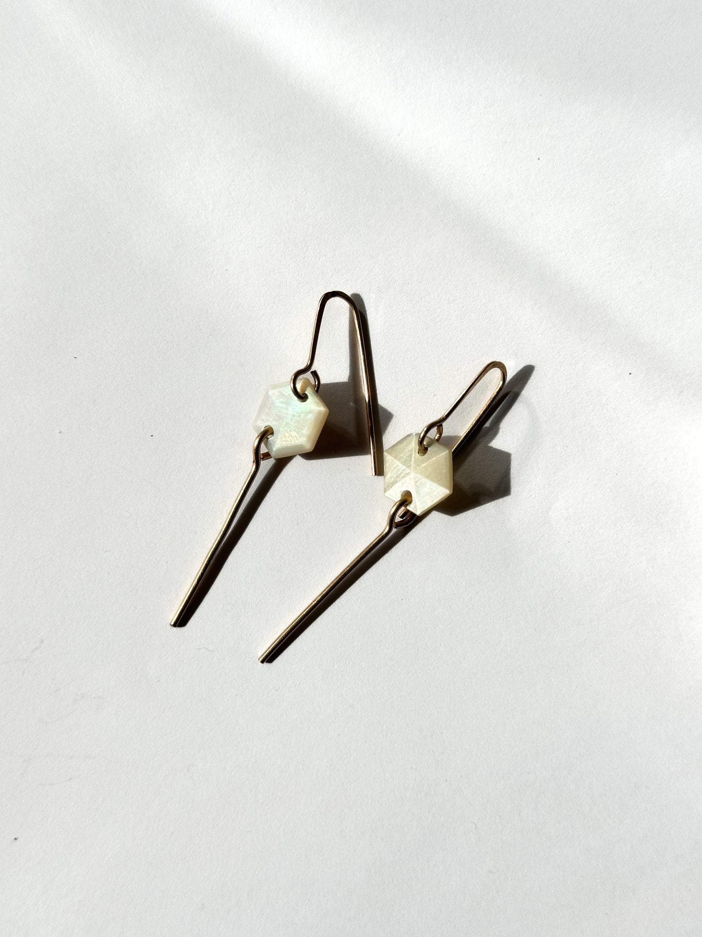 JADEWATER DESIGN | Antique Carved Pentagons with Gold Drop