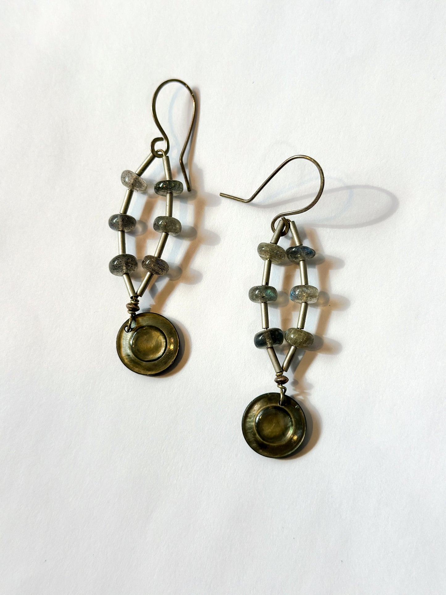 JADEWATER DESIGN | Labradorite lassos with silver chain earrings
