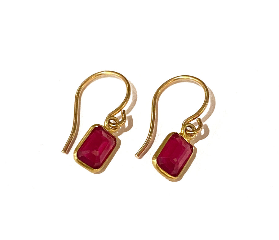 Margaret Solow | 18K Ruby Baguette Earrings