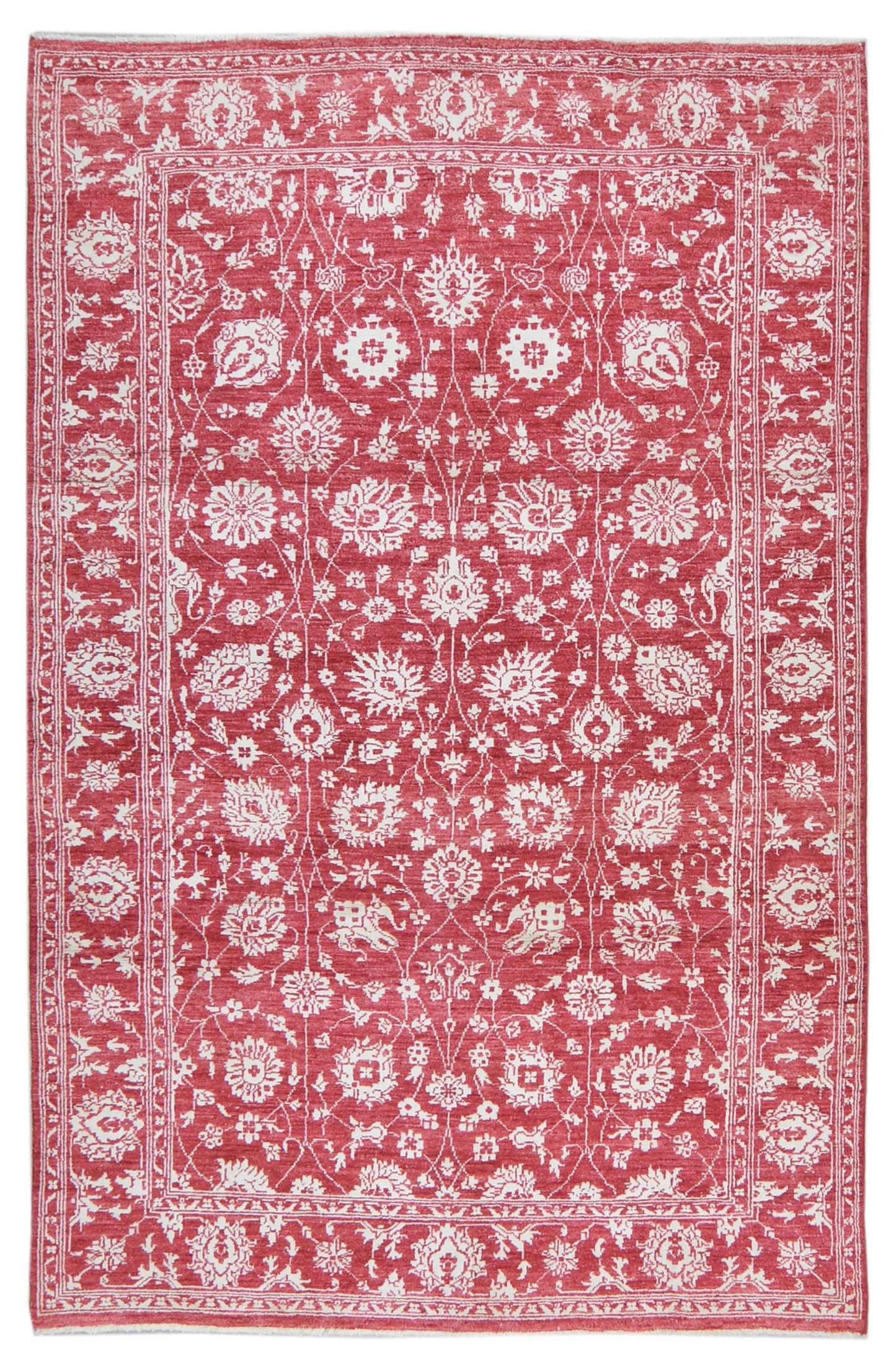 Moroccan Suzani Silk Blend Rug 5'1" x 7'9"