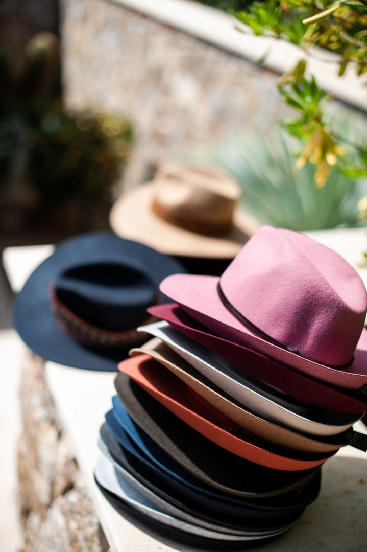 Assorted Felt Hat With Leather Tie
