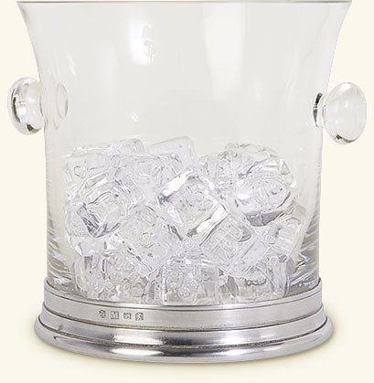 Match Pewter | Crystal Ice Bucket W/Handles