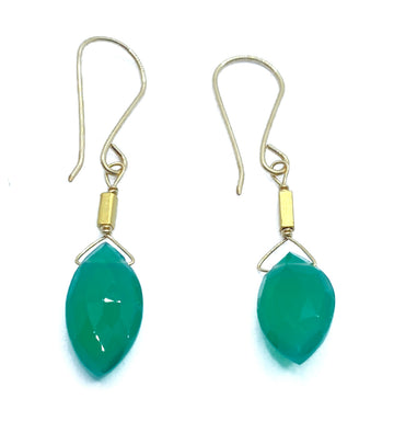 Debbie Fisher | Green Onyx and Gold Vermeil Earrings