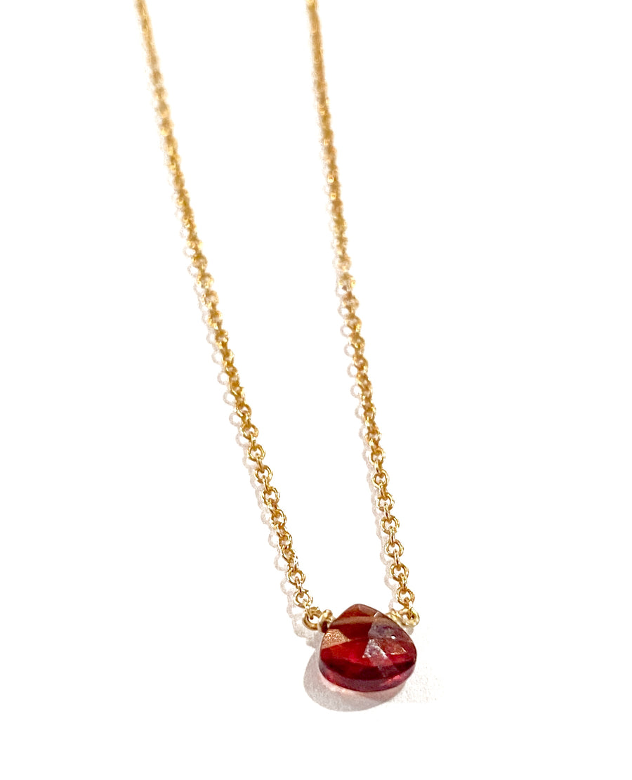 Danielle Welmond | Baby Garnet Quartz on Gold Filled Chain Necklace