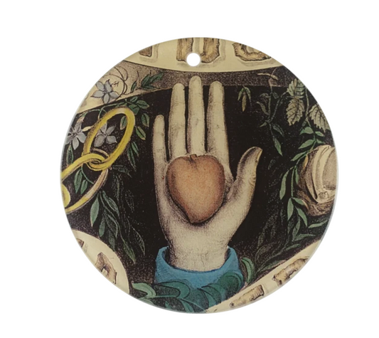 John Derian | Heart in Hand 5 1/4" Round Tray