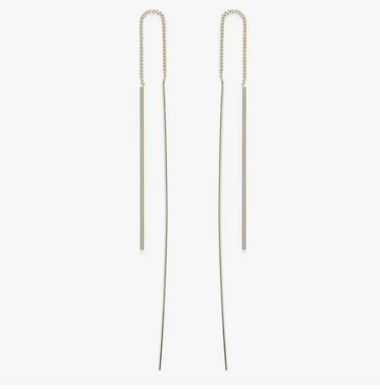 Needle and Thread Earrings in Gold or Silver