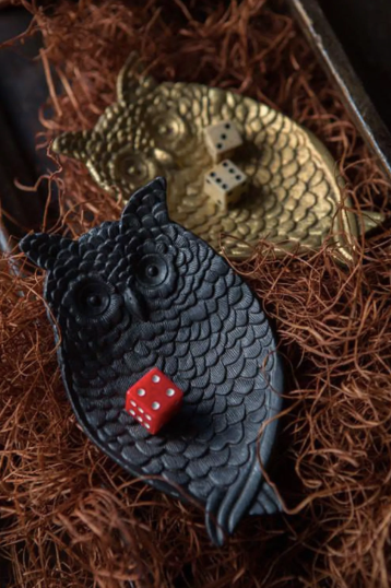 Owl Pewter Dish in Gold