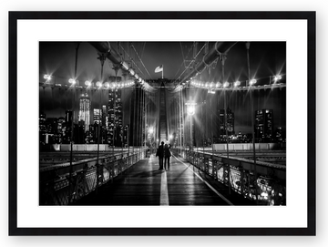 Stephen Pile | Brooklyn Bridge Couple  9 x 14 matted & framed