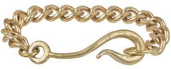 Large Brass Hook & Chain Bracelet