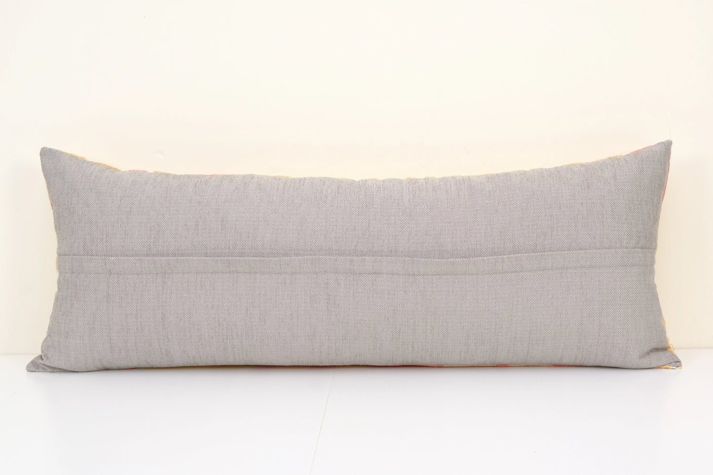 Yellow Suzani Large Pillow Fashioned from A Vintage Suzani | 16" x 40"