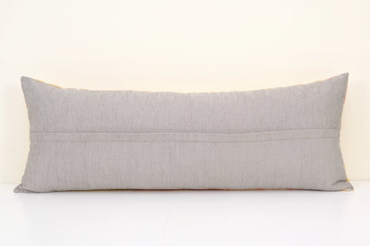Yellow Suzani Large Pillow Fashioned from A Vintage Suzani | 16" x 40"