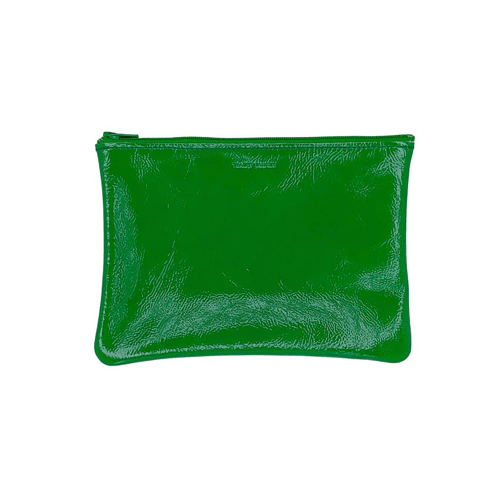 Medium Zip Pouch: Candy Patent Emerald