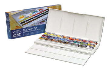 WINSOR & NEWTON COTMAN WHOLE PAN WATER COLOUR SET OF 24