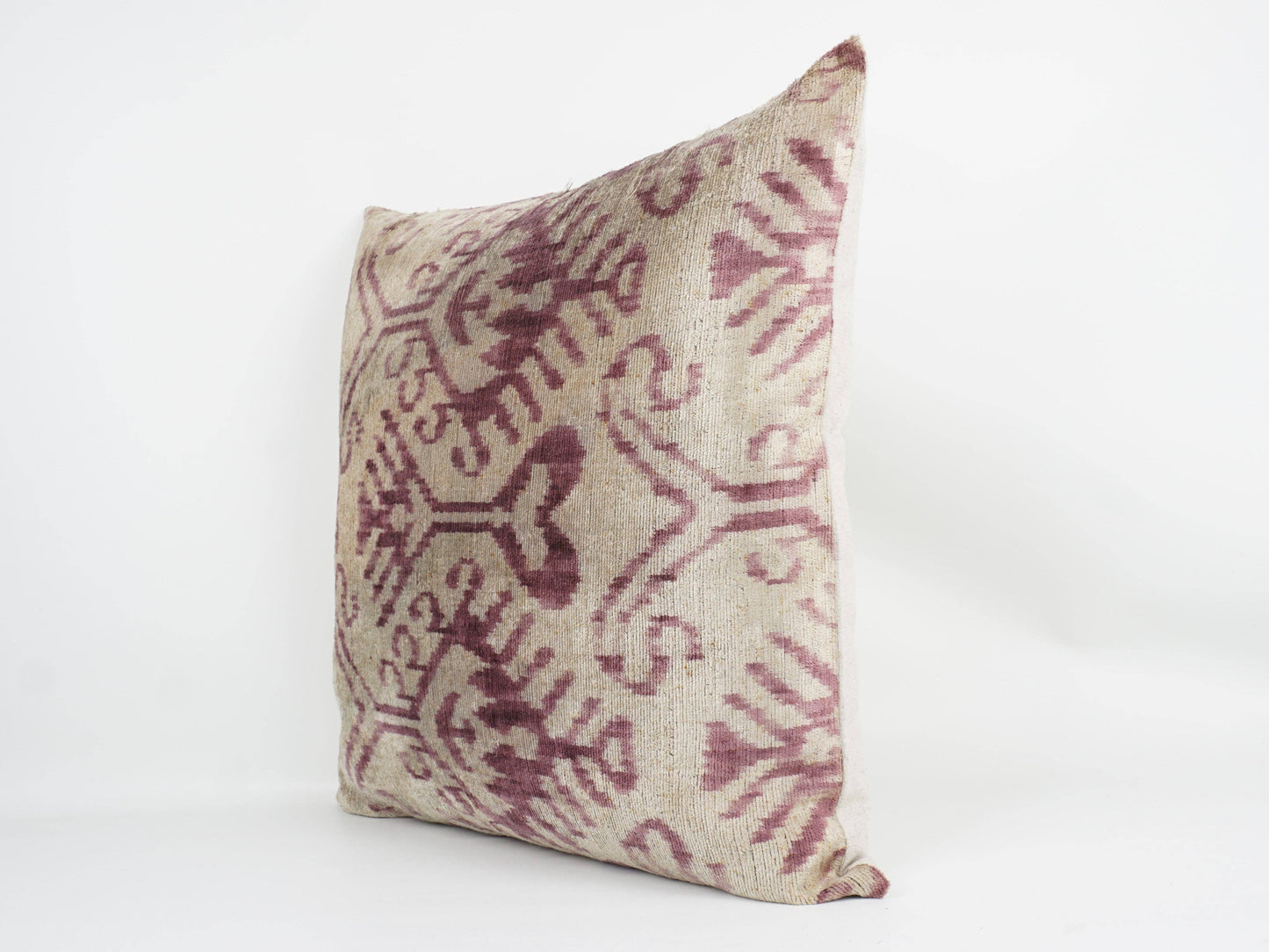 HANDMADE- IKAT SILK/VELVET PILLOWCASE | 20" x 20"