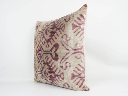 HANDMADE- IKAT SILK/VELVET PILLOWCASE | 20" x 20"