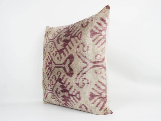 HANDMADE- IKAT SILK/VELVET PILLOWCASE | 20" x 20"