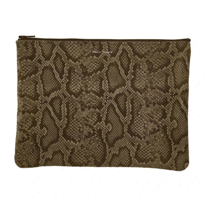 TRACEY TANNER | Large Zip Pouch -  Metallic Distress Navy/Black