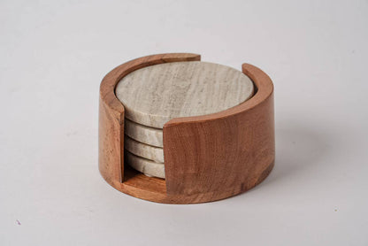 Marble Coasters - Set of 4 - Tan