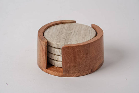 Marble Coasters - Set of 4 - Tan