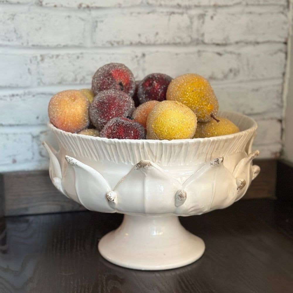 Scavo Harvest Pedestal Bowl - New: Antique White