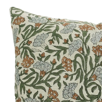 Block Print Linen Blend Pillow | Thorny Stems