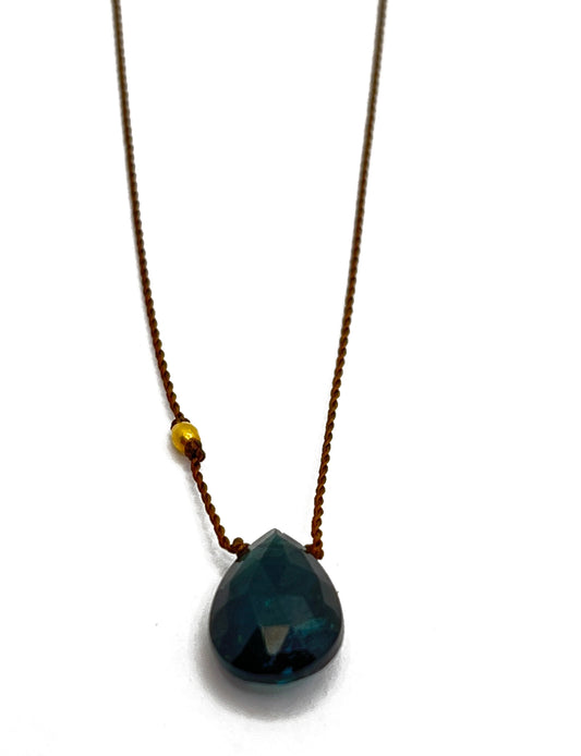 MARGARET SOLOW | Tourmaline Dark Turquoise 18K Necklace
