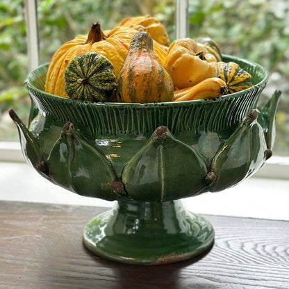 Scavo Harvest Pedestal Bowl - New: Antique White
