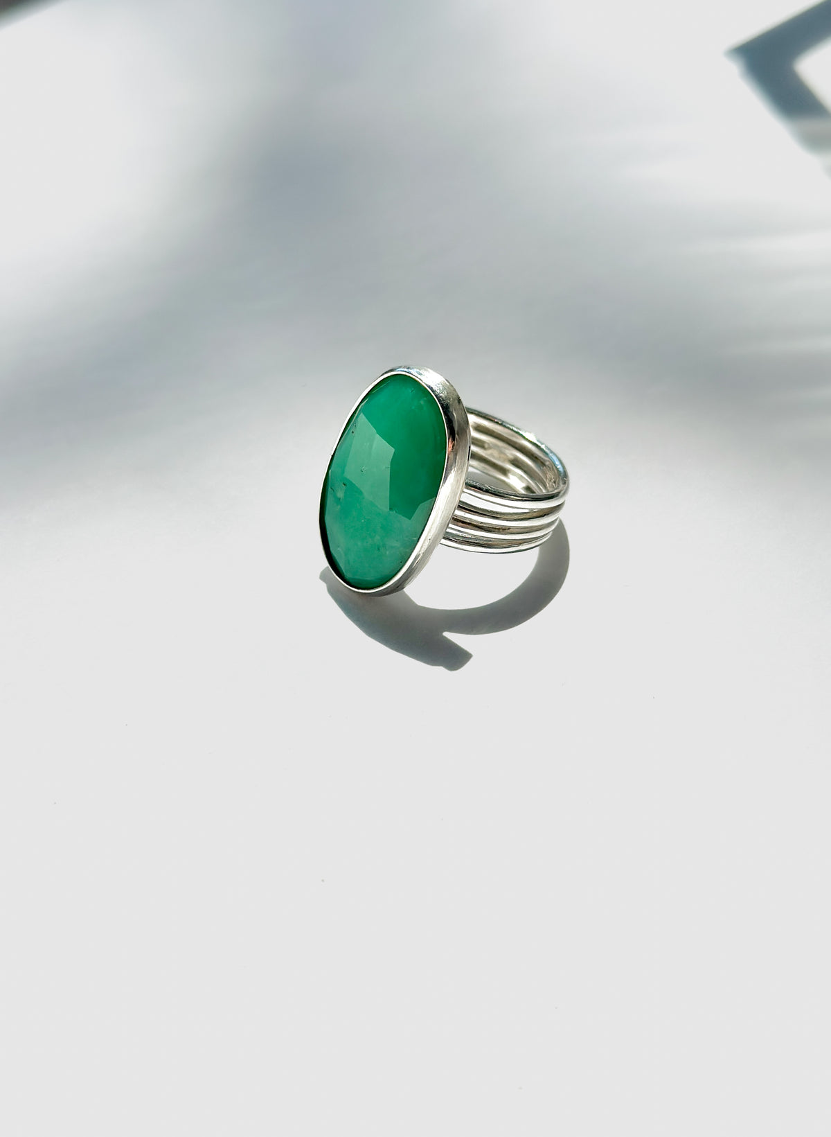 Sonja Fries |Sterling Silver with Oval Chrysophras