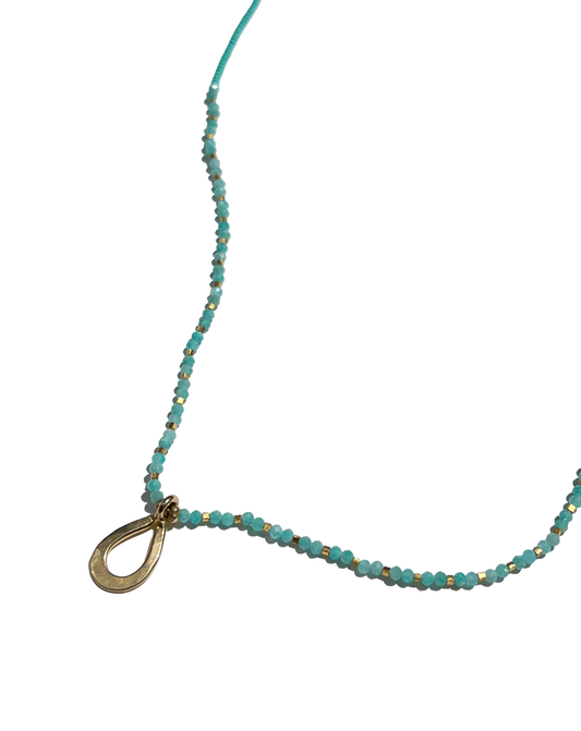 DEBBIE FISHER | Turquoise Seed, Gold Vermeil, Gold Pendant Necklace