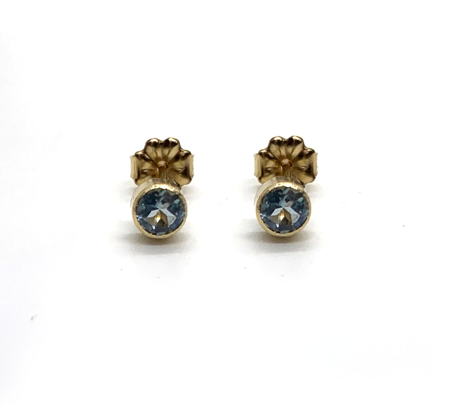 Selah Vie NYC | Gold filled  Aquamarine studs