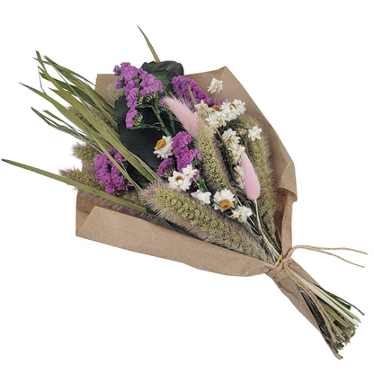 Petite 12" Bouquet: Magenta Statice Flowers and Grains #192
