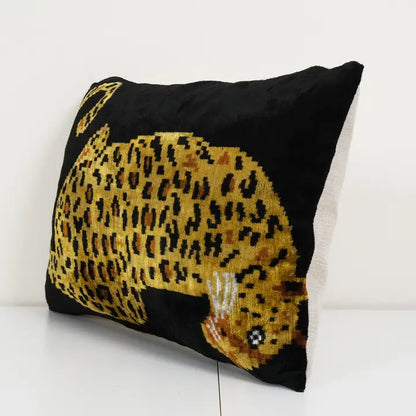 Tiger Silk Ikat Velvet Pillow | 16" x 24"